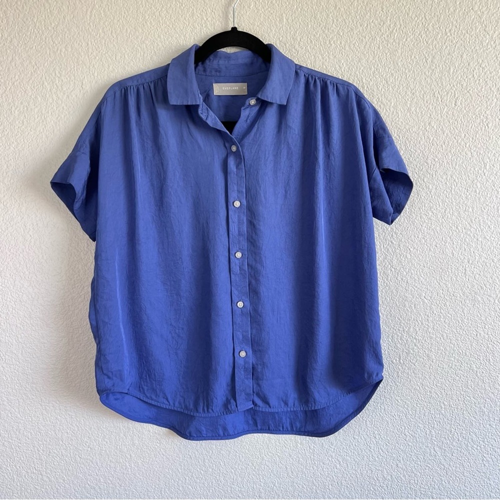 Everlane Blue Button-Up Blouse